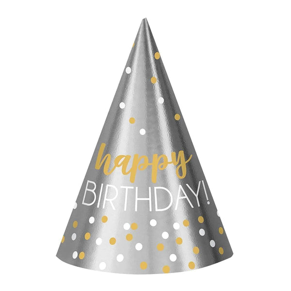 Happy Birthday Cone Hat 12/pkg