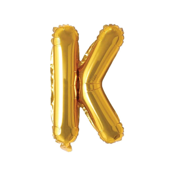 Gold Letter K Foil Balloon, 16 Inches