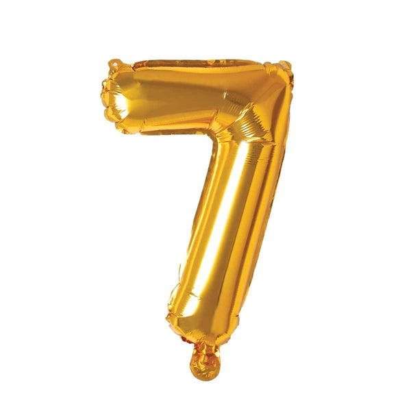 Gold Number 7 Foil Balloon, 16 Inches