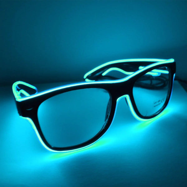 Aqua flashing LED sunglasses