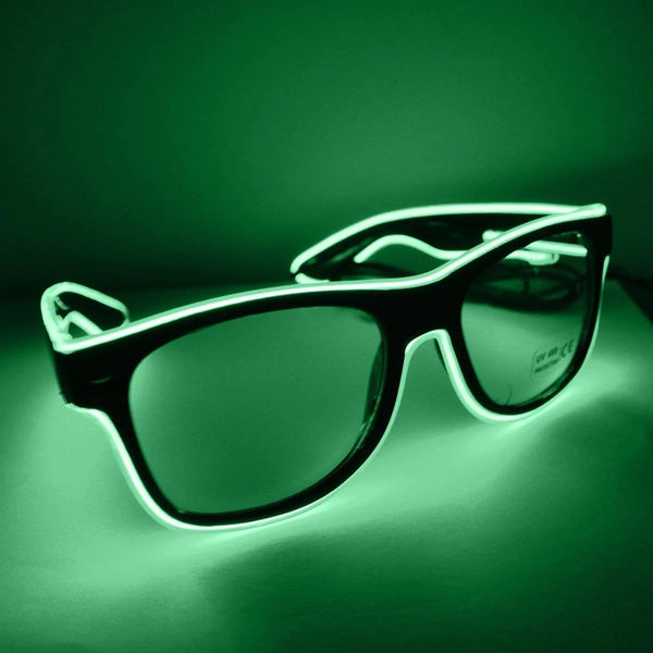 Green flashing LED sunglasses