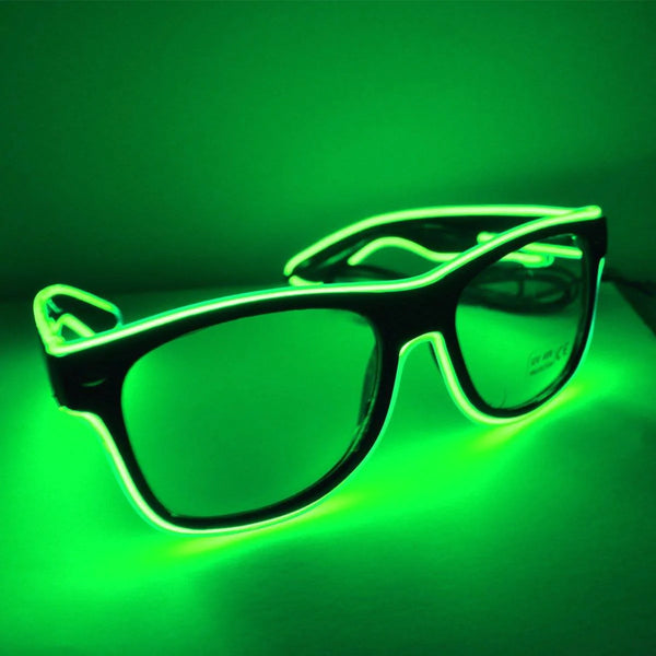 Lime green flashing LED sunglasses