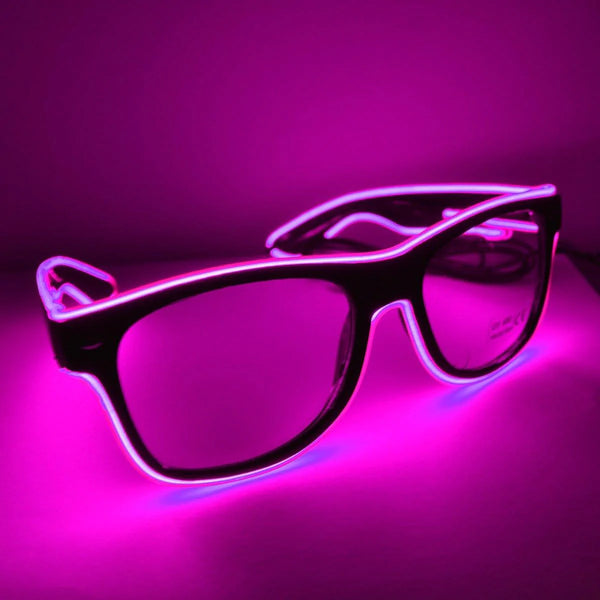 Pink flashing LED sunglasses